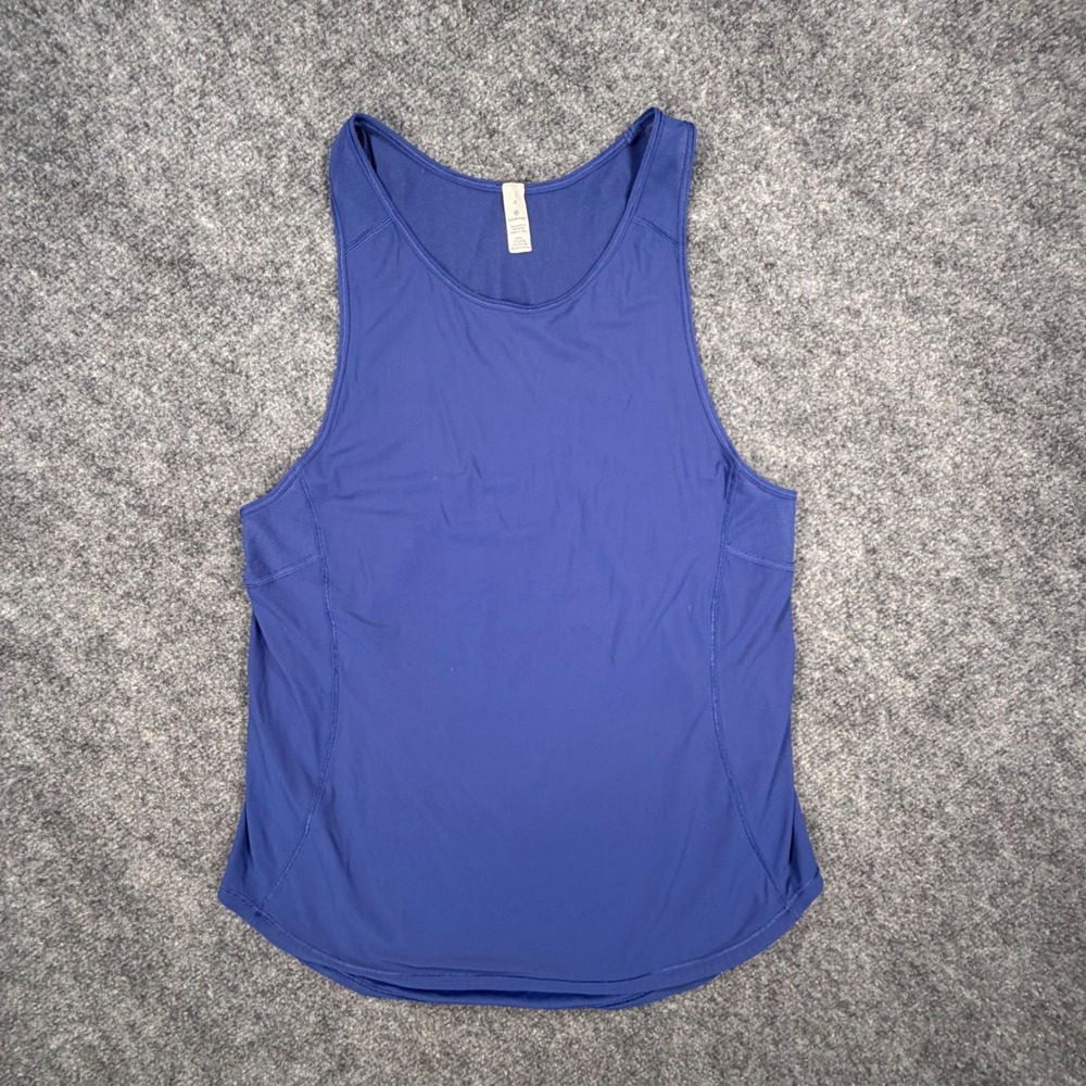 Lululemon Sculpt Tank Top Womens 4 Blue Mesh Back Running Workout Vest‎ 0641